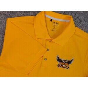 Kennesaw State Shirt Mens Med Yellow Polo Adidas Climalite NCAA Golf Logo